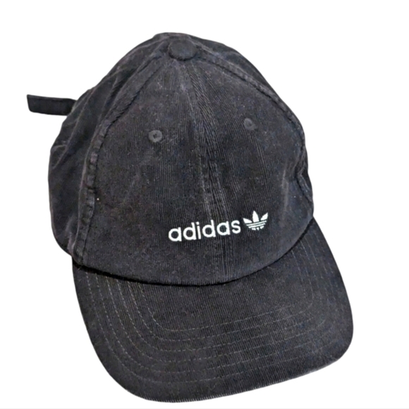 ADIDAS Black Corduroy Baseball Hat Cap Adjustable - Picture 1 of 4